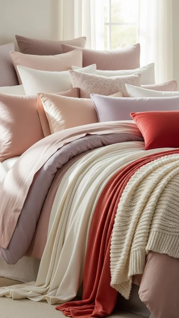 Cozy Bed Layers with Extra Pillows