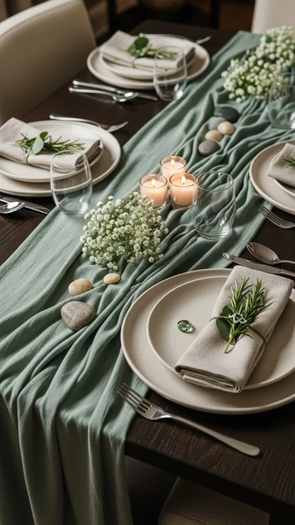 Cozy Green Table Runner