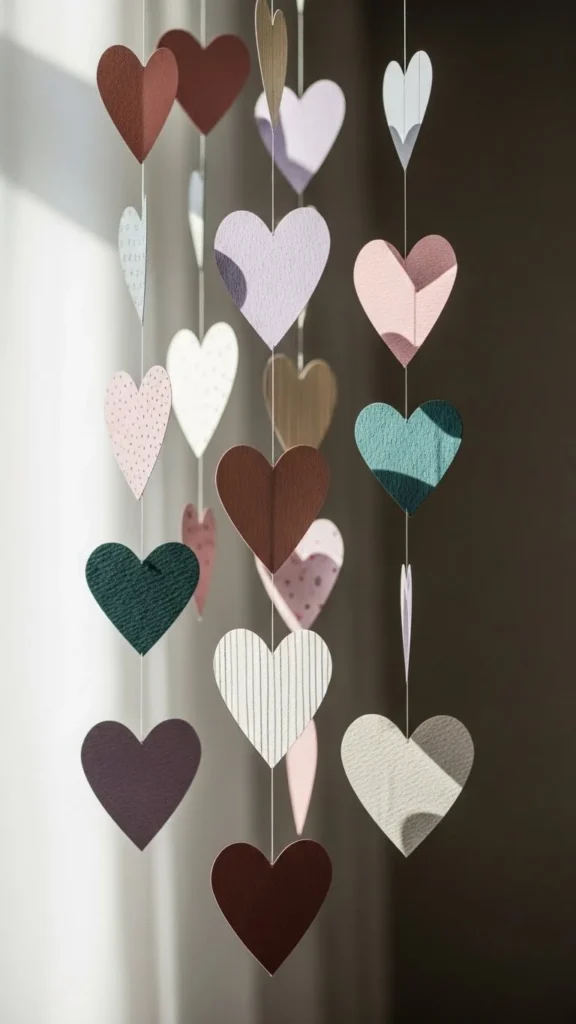 DIY Paper Heart Mobile