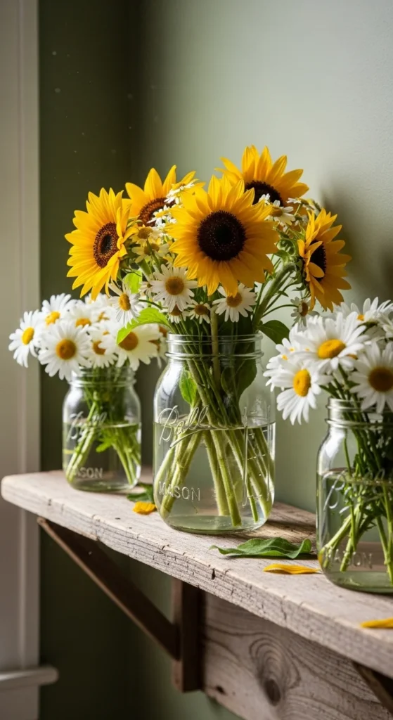 Display Fresh Spring Flowers in Mason Jars