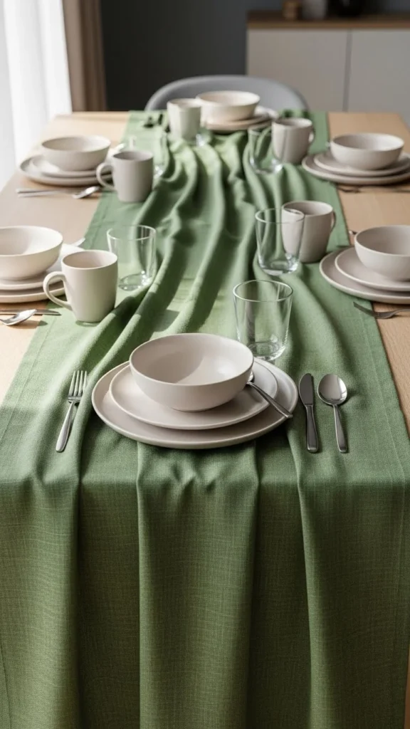 Dramatic Green Table Runner