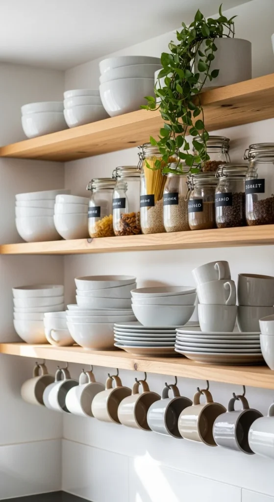 Embrace Open Shelving and Simple Displays