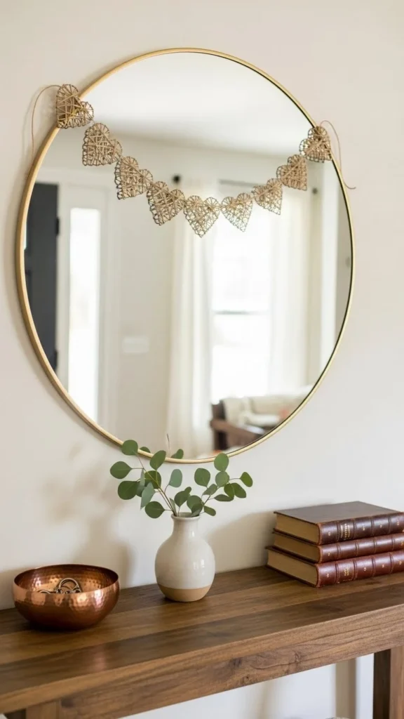 Entry Mirror With Heart Garland