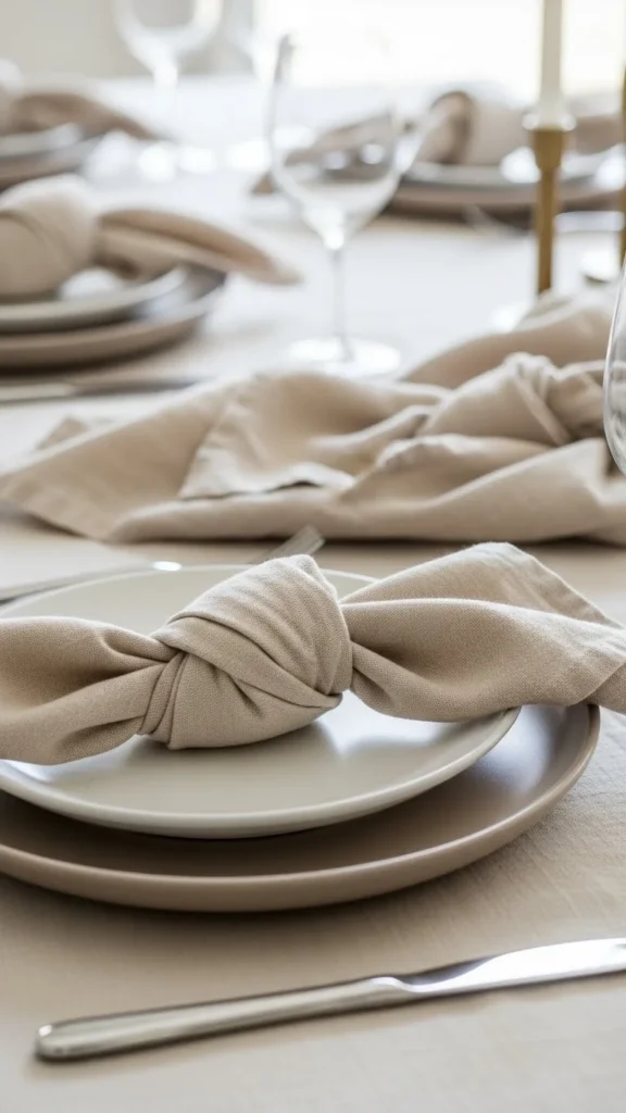 Fabric Napkins with Loose Knots