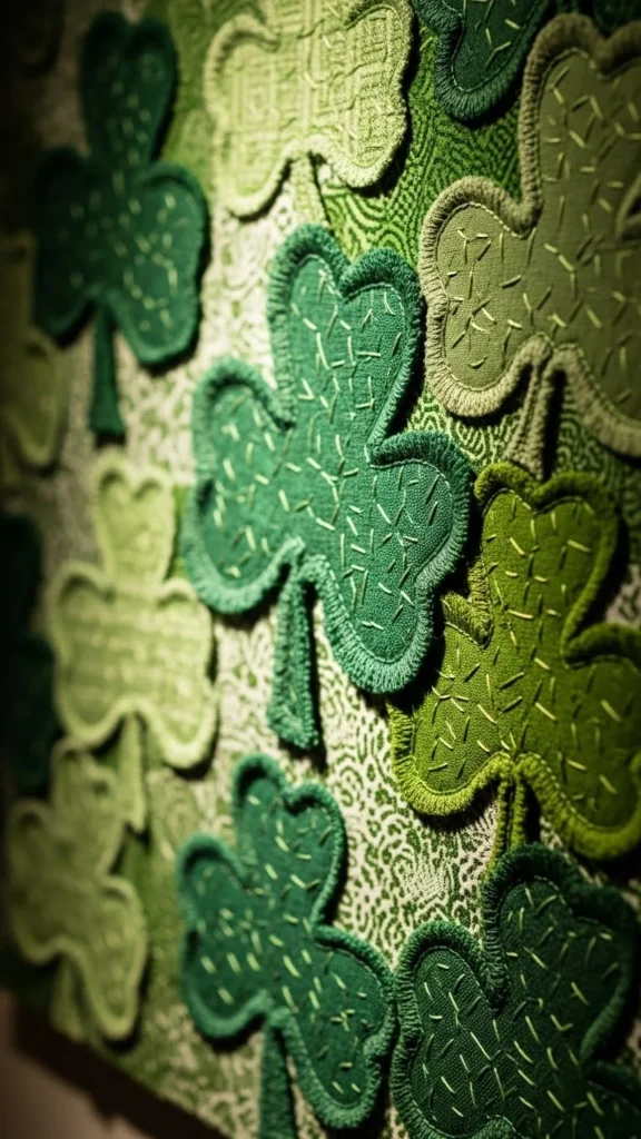 Fabric Scrap Shamrock Collage