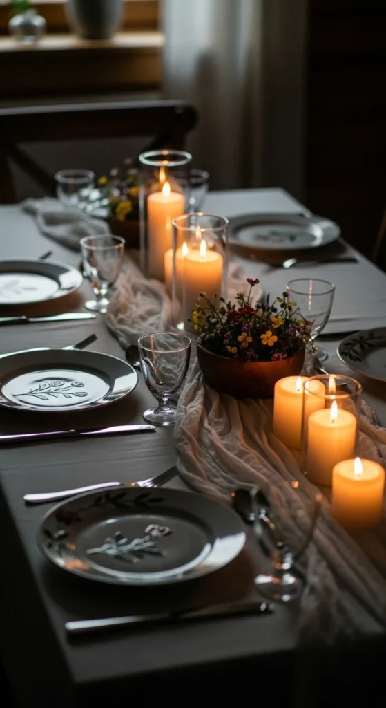 Fabric Table Runners Instead of Full Linens