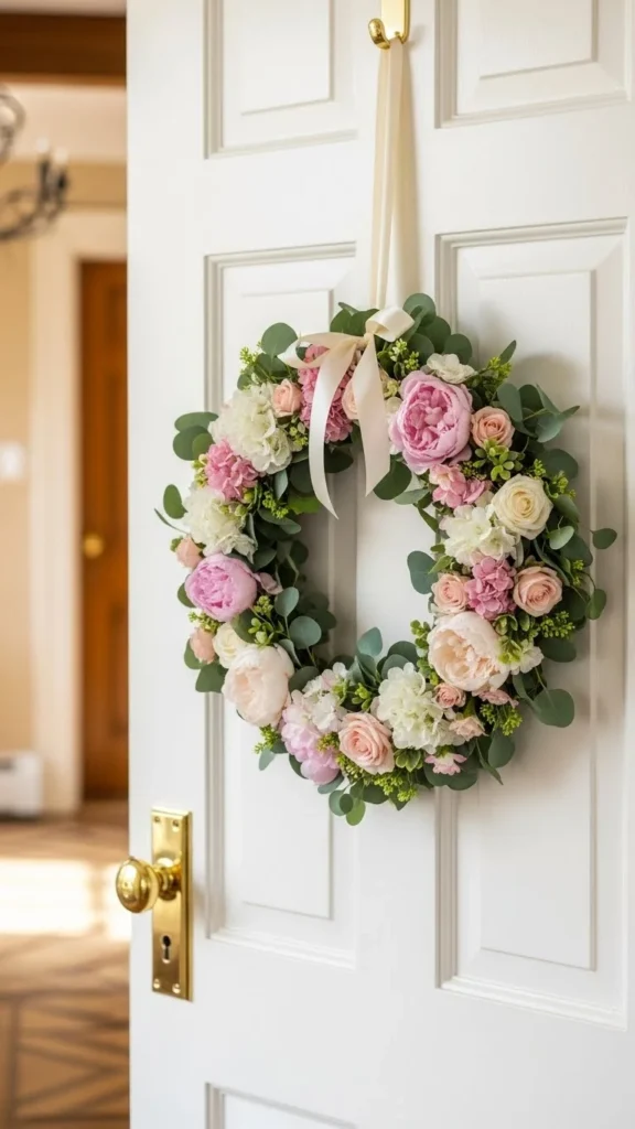 Faux Floral Wreaths for Interior Doors