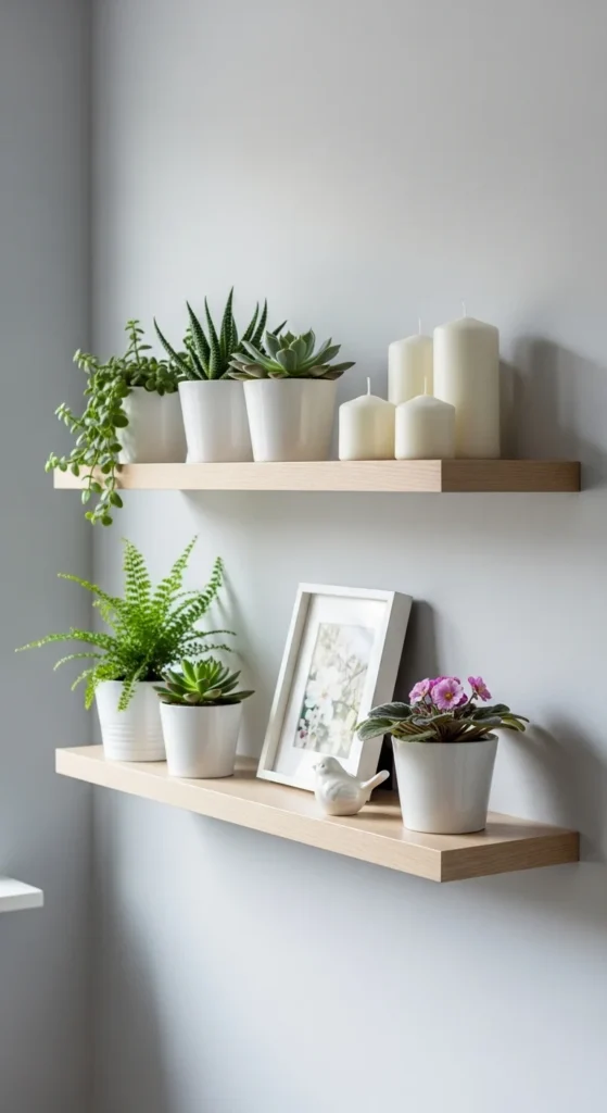 Floating Shelf with Spring Accents