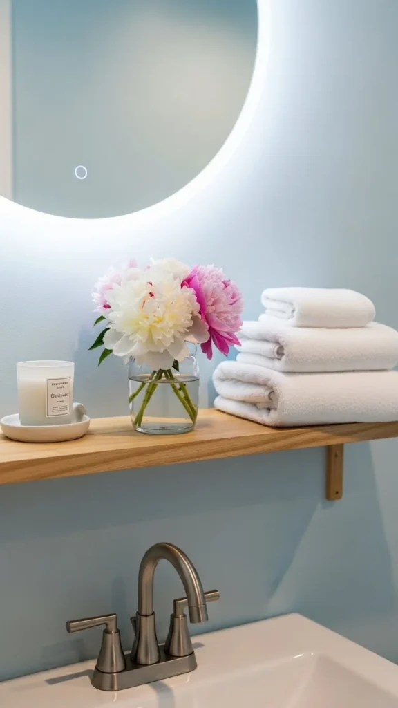 Floral Bathroom Shelf Decor