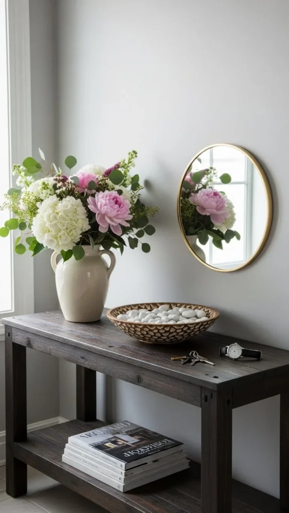 Floral Entry Table Styling