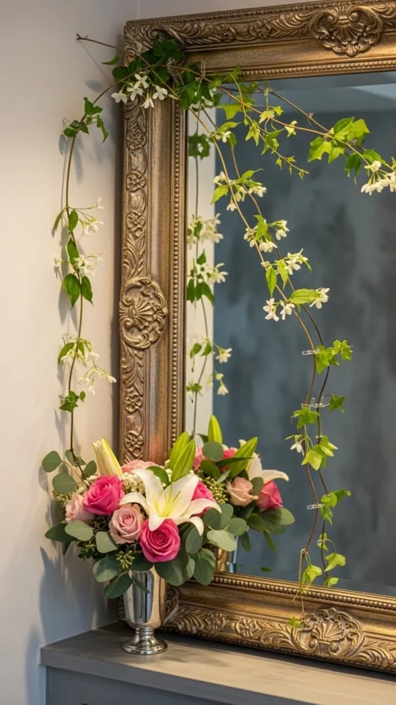 Floral Mirror Corner Accents