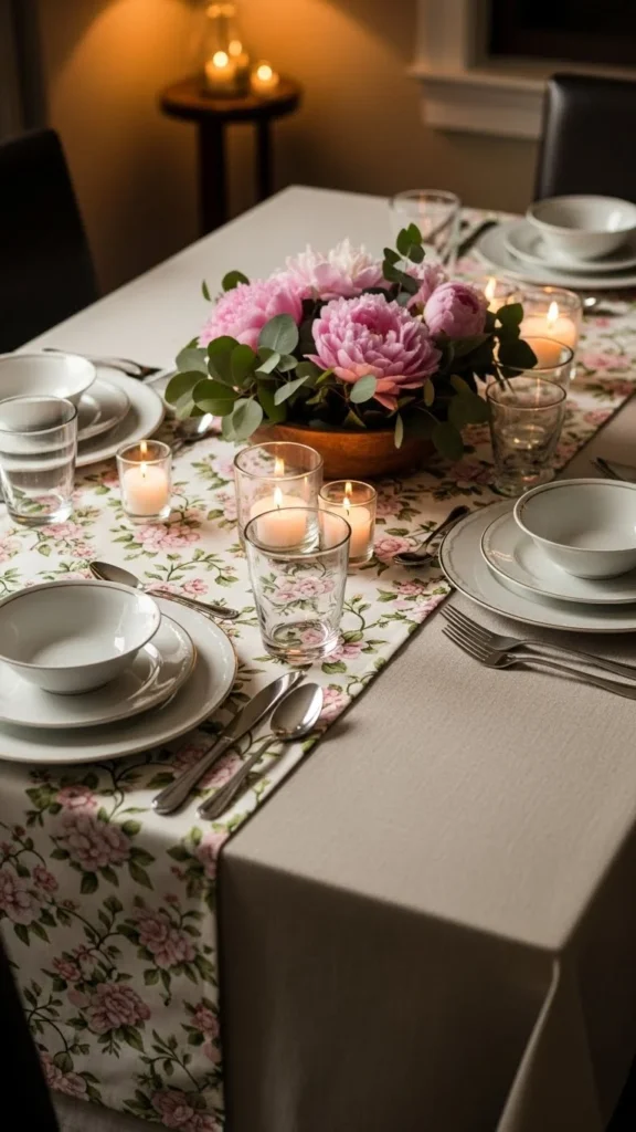 Floral Table Runner Layering