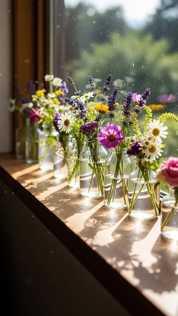 Floral Window Sill Jars