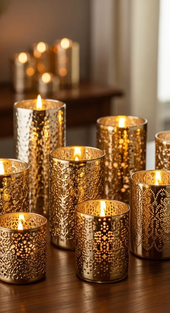 Gold Accent Candle Grouping