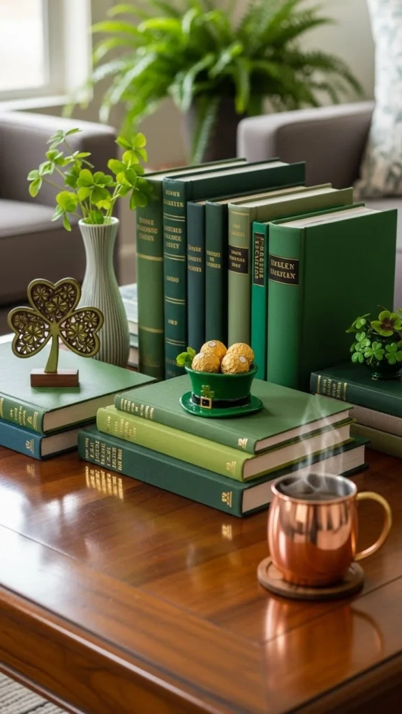Green Accent Books on Coffee Tables