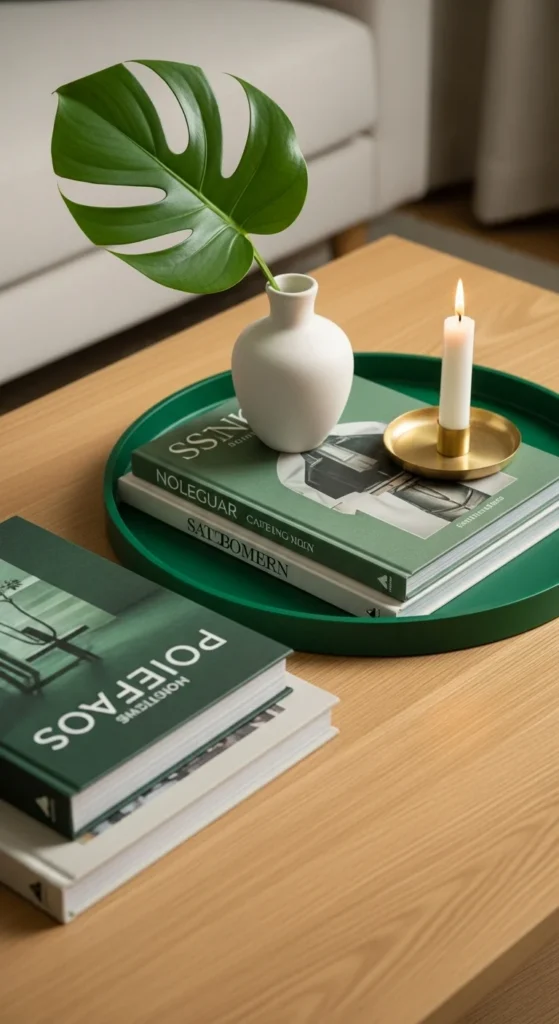 Green Accent Tray Styling
