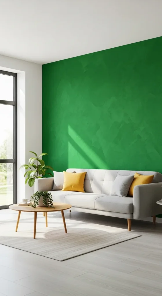 Green Accent Wall with Paint