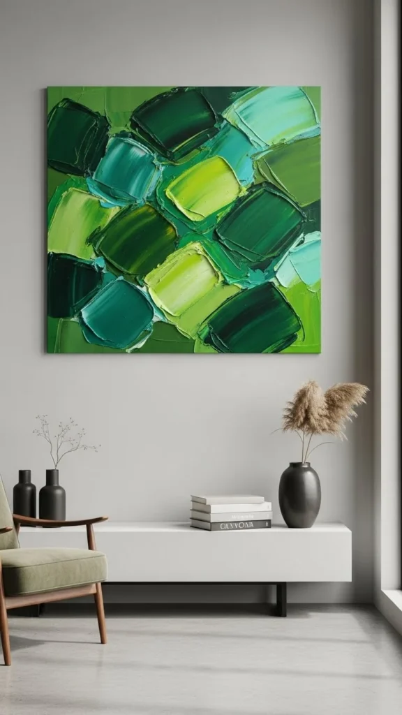 Green Canvas Abstract Art