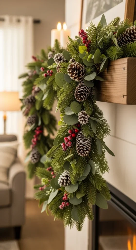 Green Garland on Mantels