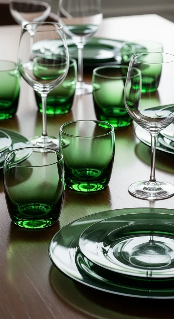 Green Glass Tableware