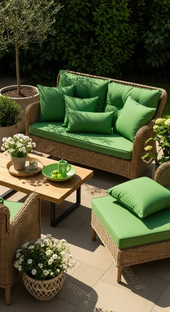 Green Outdoor Cushions