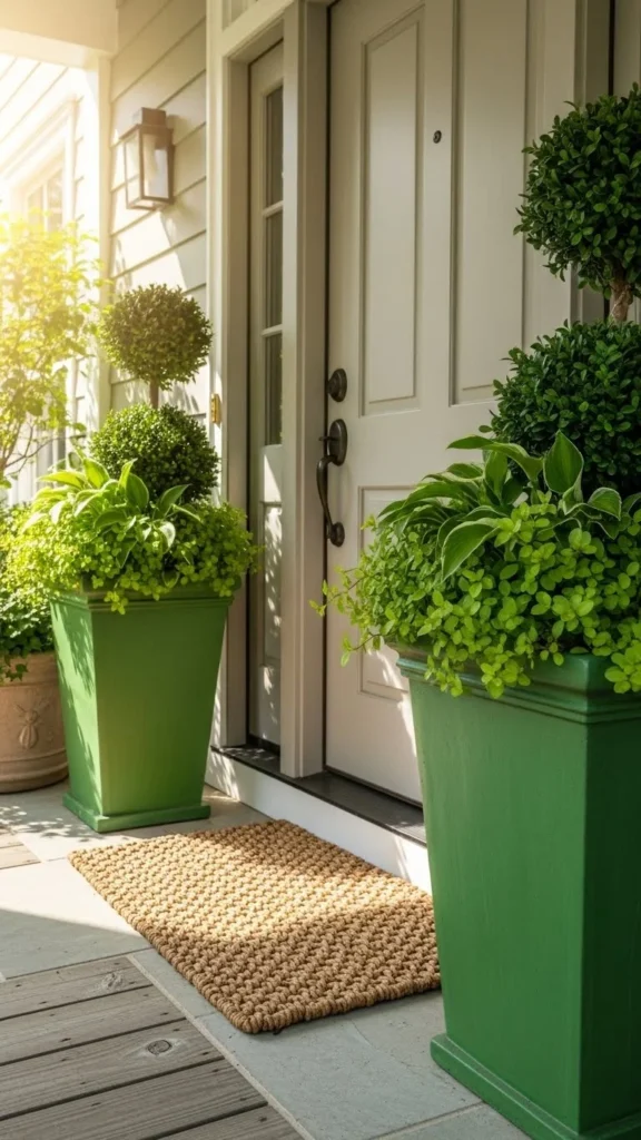 Green Porch Accent Planters