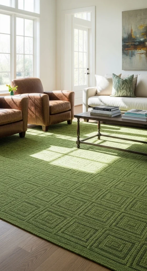 Green Rugs for Underfoot Color