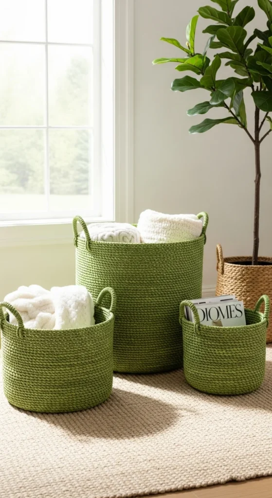 Green Storage Baskets