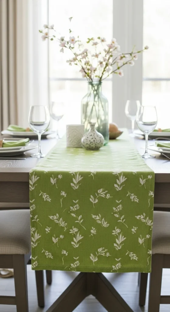 Green Table Runner for Instant Cheer