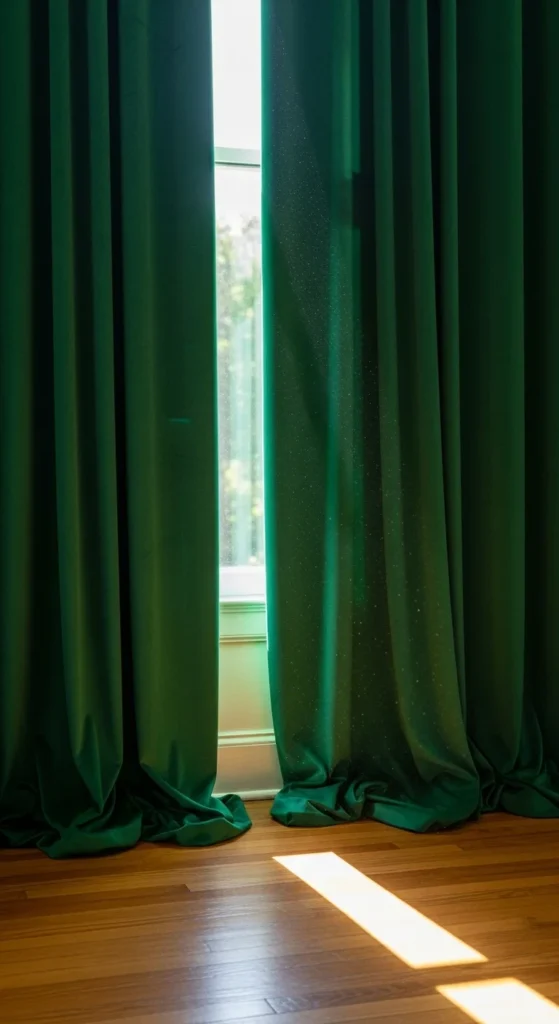 Green Window Curtains
