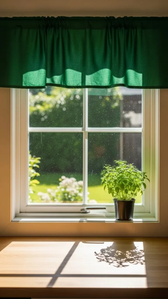 Green Window Valance