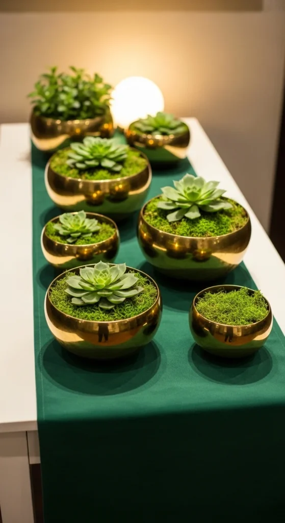 Green and Gold Entry Table