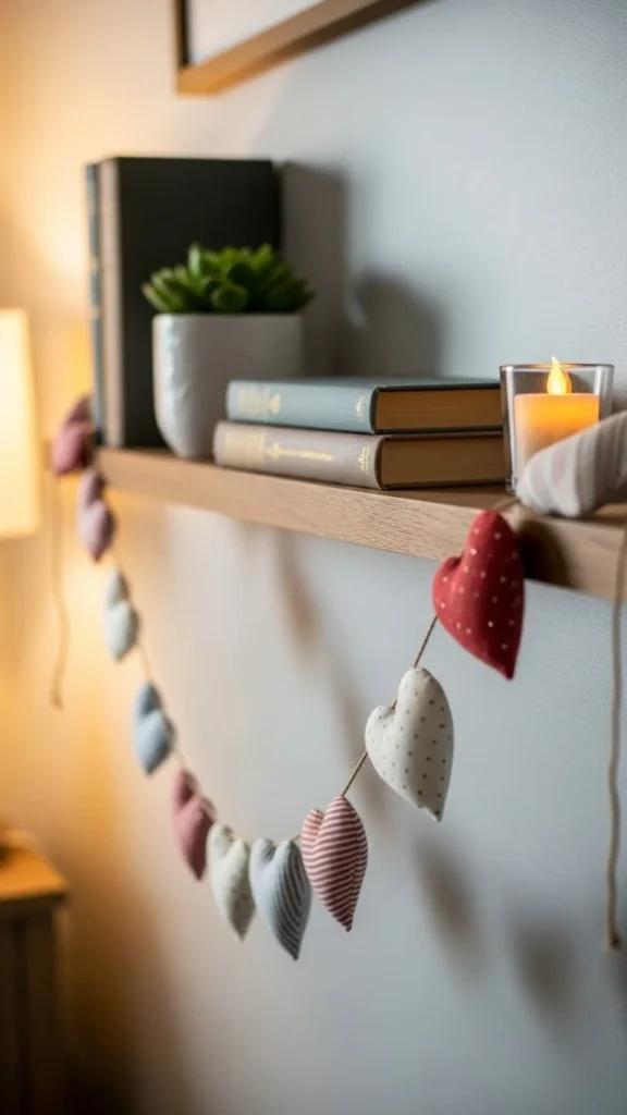 Heart Garlands with Fabric Scraps