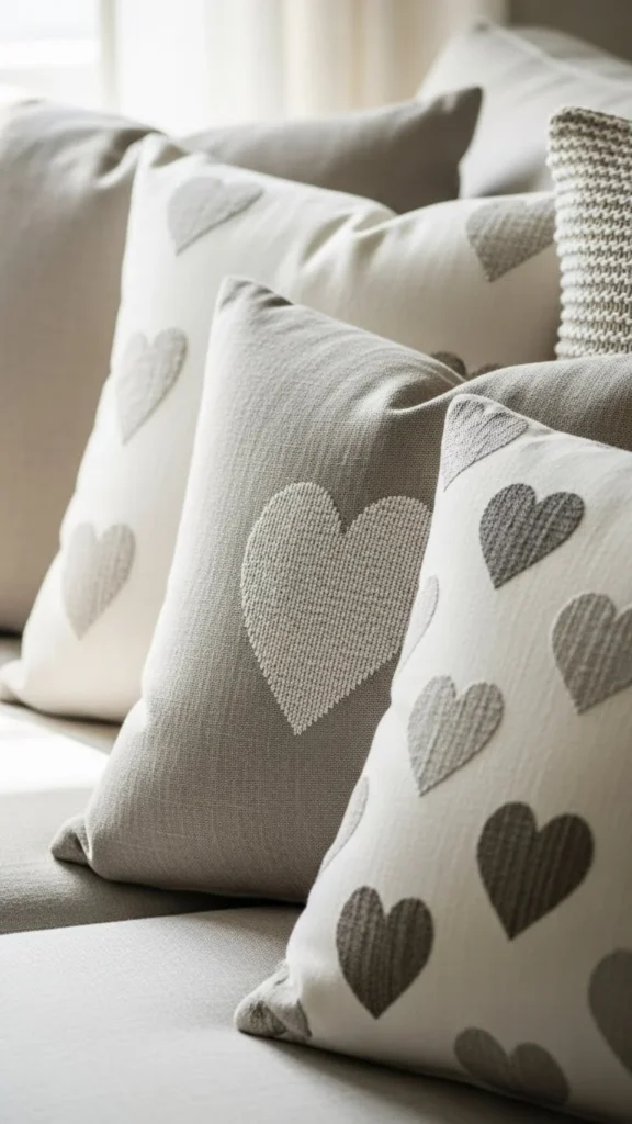 Heart Motif Pillow Covers