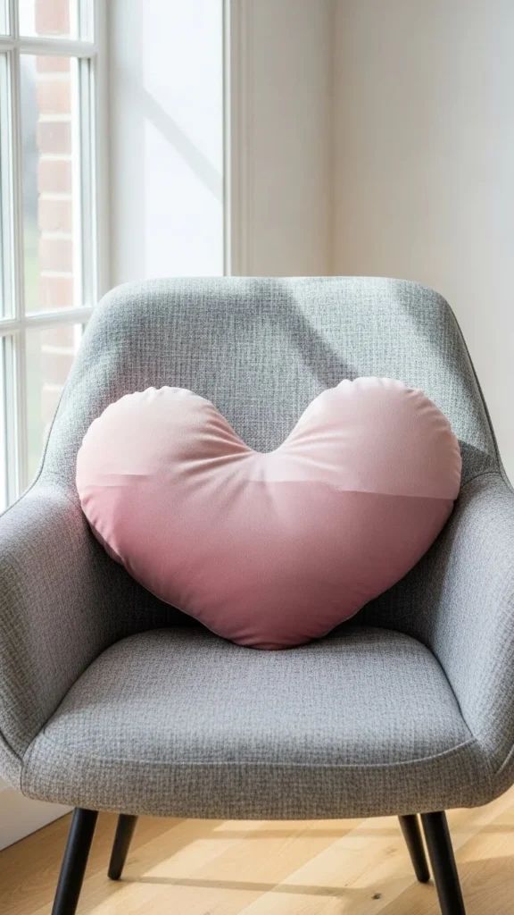 Heart-Shaped Pillows for Accent Chairs