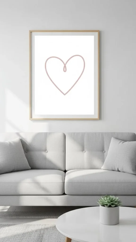 Heart Wall Art with Minimal Design