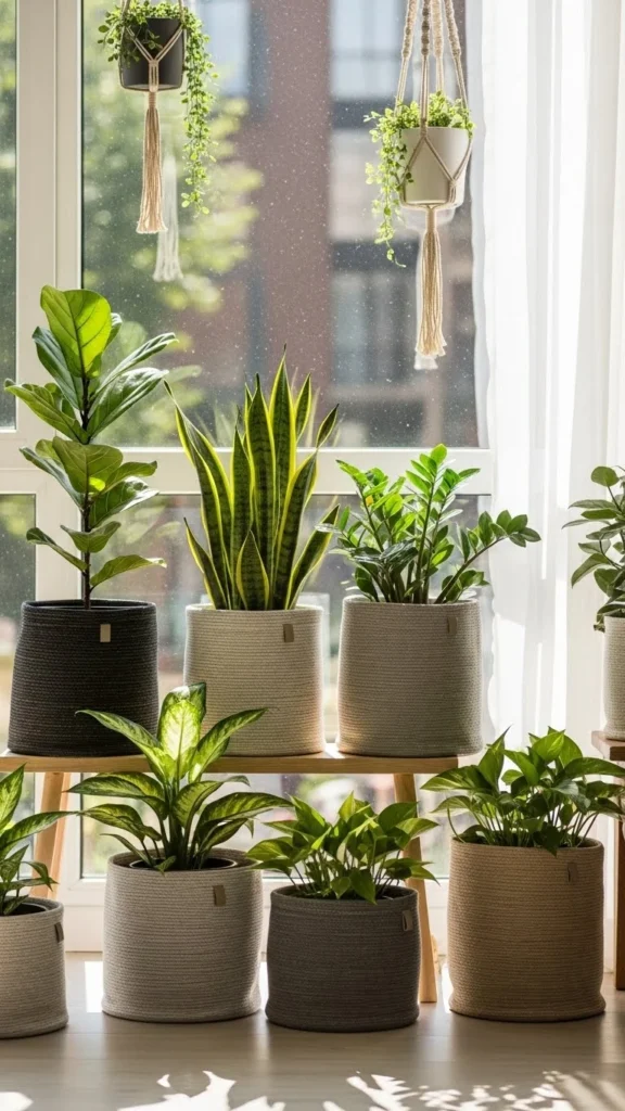 Indoor Greenery with Fabric Pots