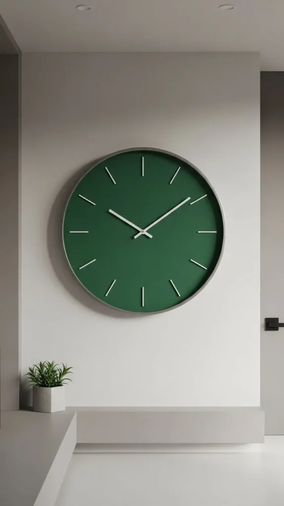 Large Green Wall Clock