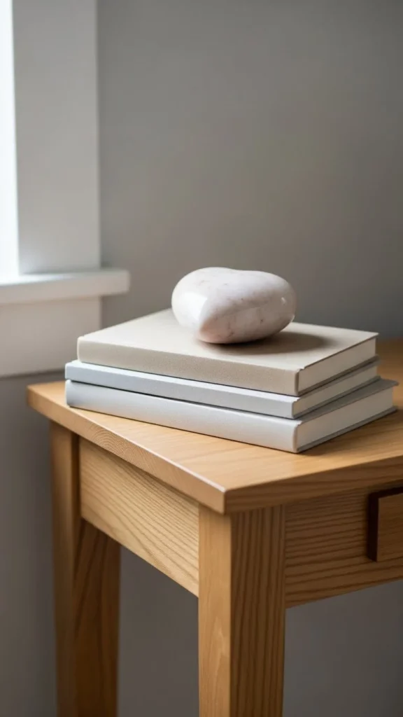 Layered Books With Heart Accent