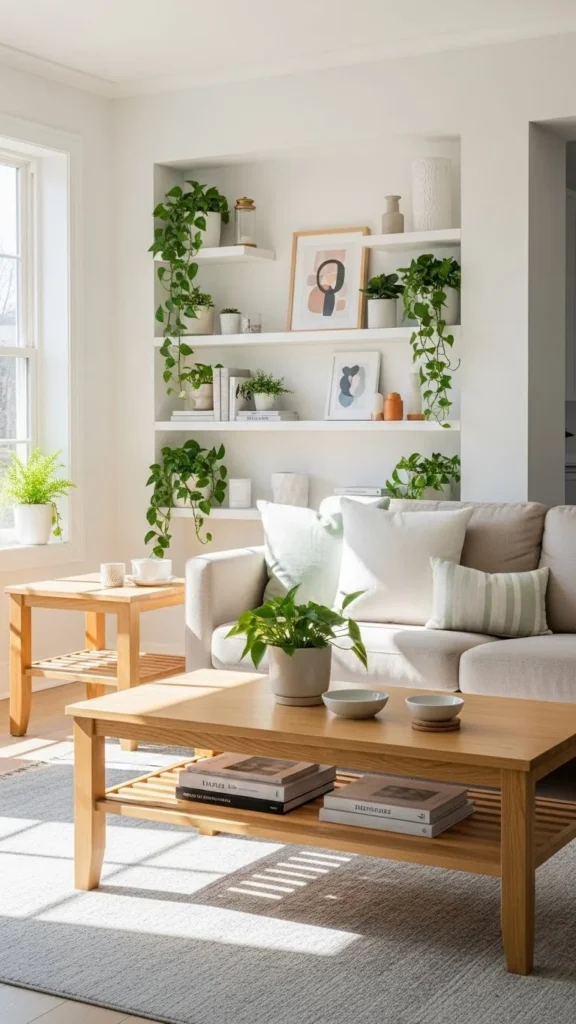 Light Wood Accents Over Dark Finishes