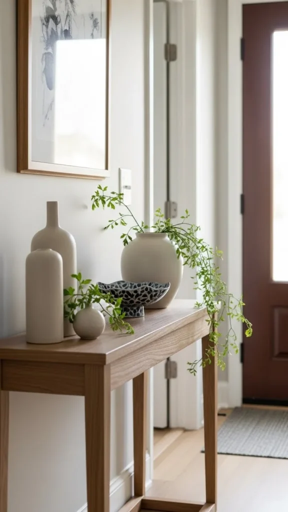 Light Wood Console Table Styling
