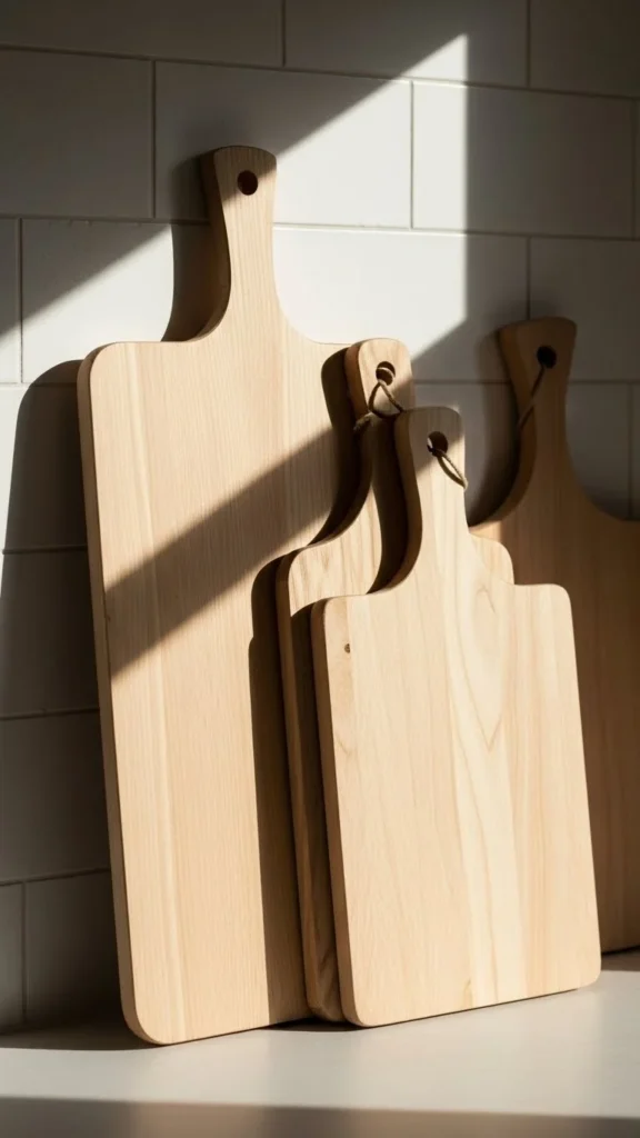 Light Wood Cutting Boards on Display
