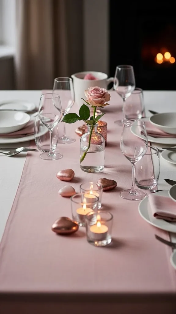 Linen Table Runners in Soft Pink