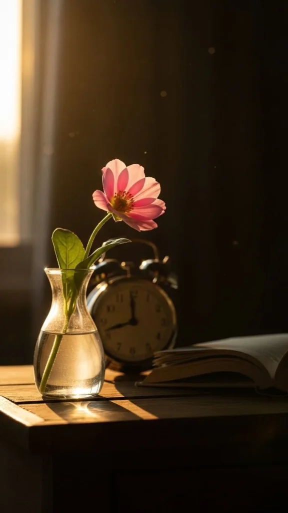 Mini Vase with Single Stem Flowers