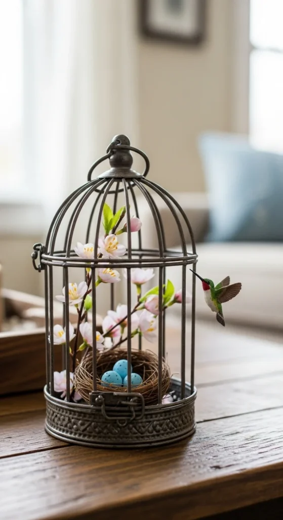 Miniature Birdcage with Decorative Elements