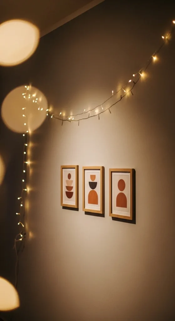 Minimal Wall Decor with Warm Light