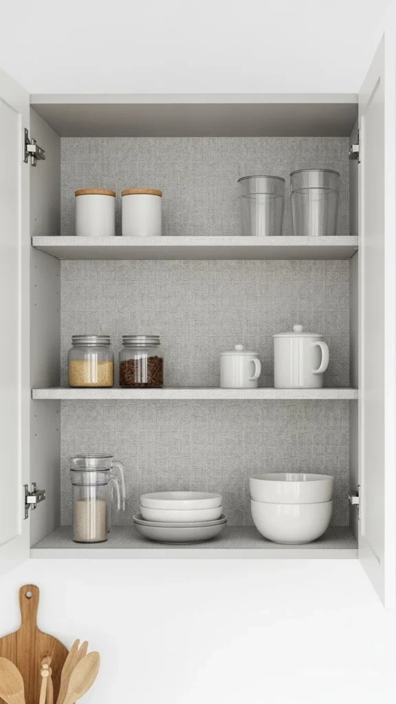 Neutral Shelf Liners with Subtle Design