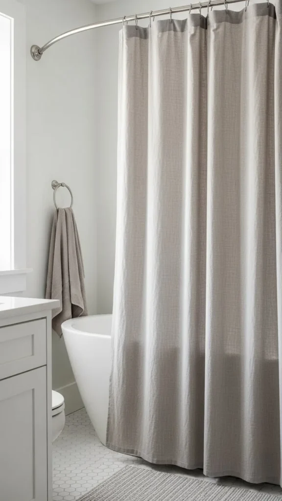 Neutral Shower Curtain Upgrade