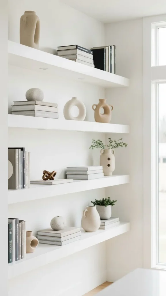 Open Shelving With Space Between Objects