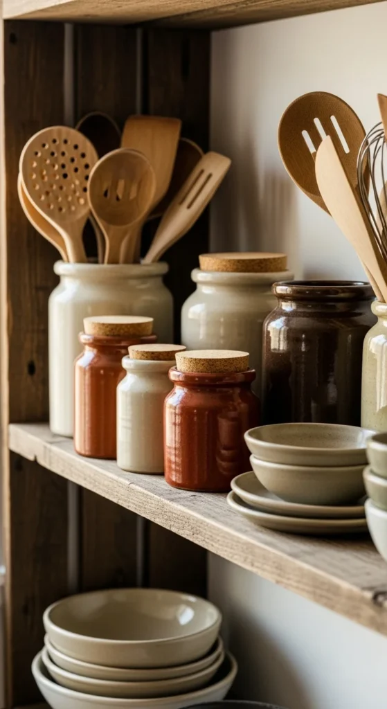 Open Shelving with Stoneware
